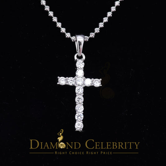 DiamondCelebritees Promise White CROSS Shape Pendant Sterling Silver 2.04ct Cubic Zirconia Stone