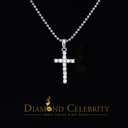 DiamondCelebritees Promise White CROSS Shape Pendant Sterling Silver 2.04ct Cubic Zirconia Stone
