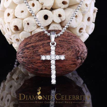 DiamondCelebritees Promise White CROSS Shape Pendant Sterling Silver 2.04ct Cubic Zirconia Stone
