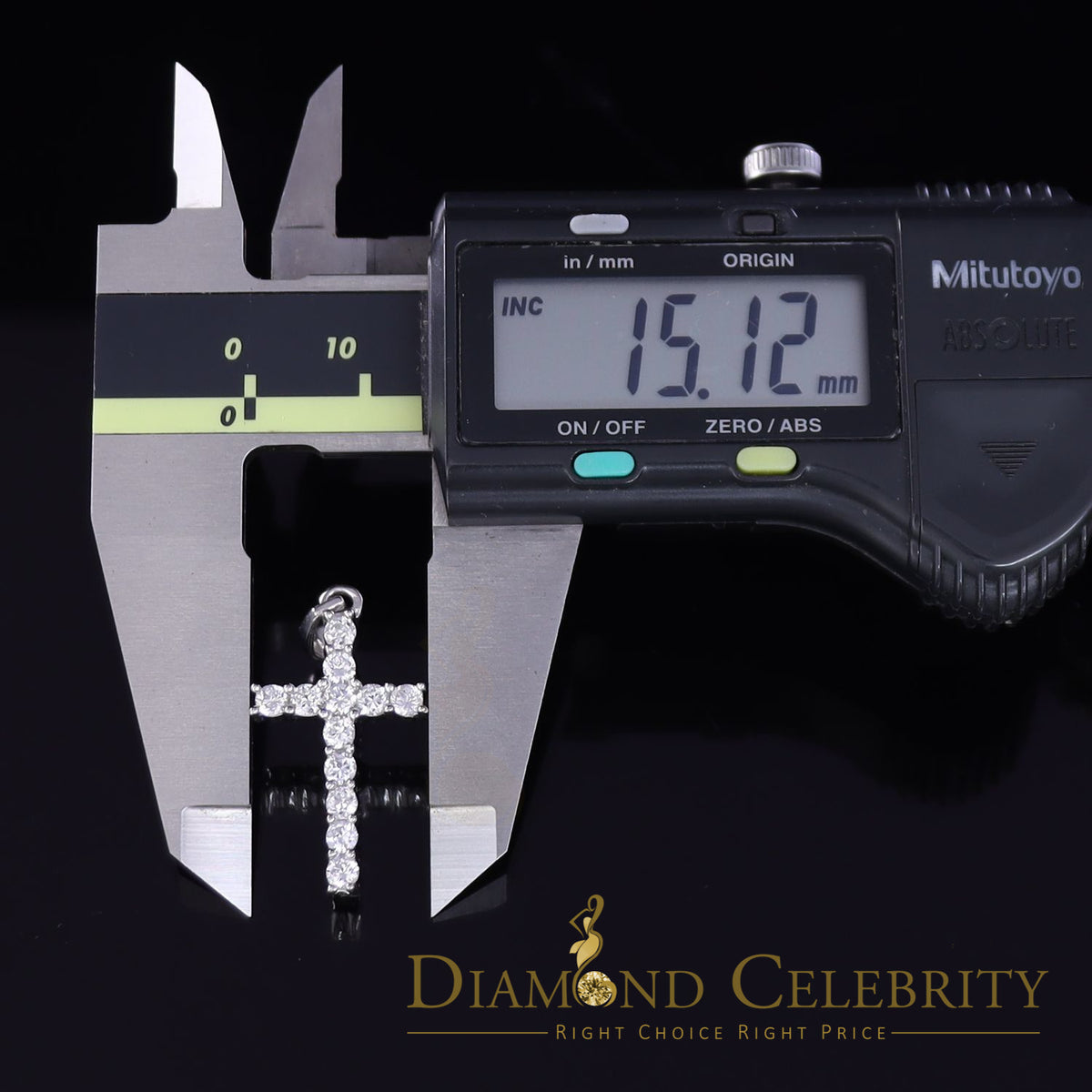 DiamondCelebritees Promise White CROSS Shape Pendant Sterling Silver 2.04ct Cubic Zirconia Stone