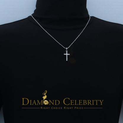 DiamondCelebritees Promise White CROSS Shape Pendant Sterling Silver 2.04ct Cubic Zirconia Stone