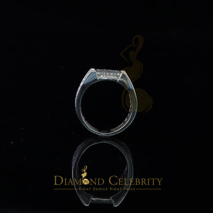 DiamondCelebritees Sterling 925 White Silver 3.20ct Square Cubic Zirconia Men Ring Size 10