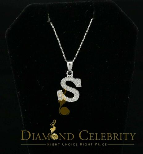 DiamondCelebritees Attractive Sterling SilverAll Alphabet Letter White Pendant with Cubic Zirconia
