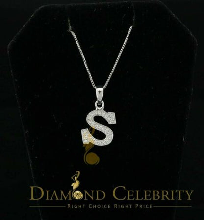 DiamondCelebritees Attractive Sterling SilverAll Alphabet Letter White Pendant with Cubic Zirconia