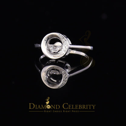 DiamondCelebritees 925 Sterling White Silver Cubic Zirconia Round Women's Ring Size 7.5