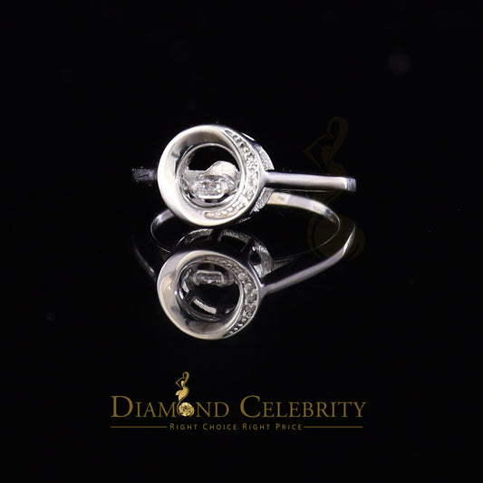 DiamondCelebritees 925 Sterling White Silver Cubic Zirconia Round Women's Ring Size 7.5