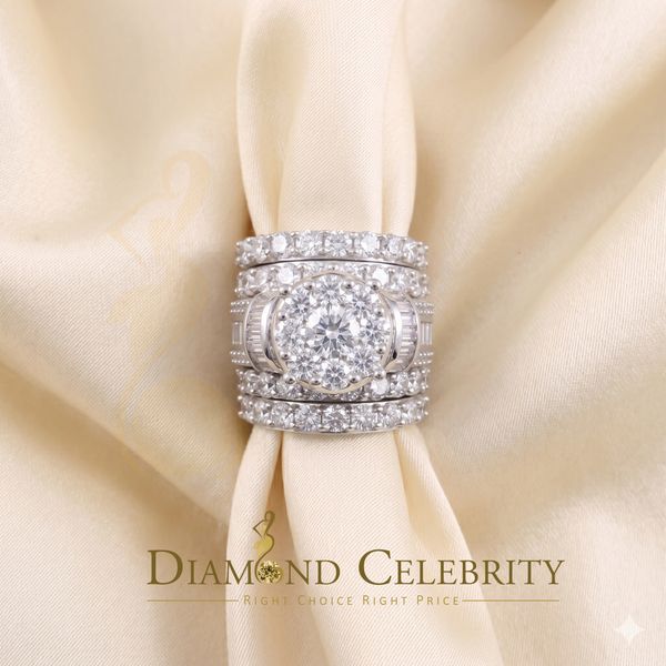 DiamondCelebritees Sterling Silver Round Cubic Zirconia 11.48ct Wedding White Womens Ring SIZE 9
