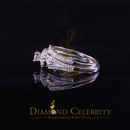 DiamondCelebritees 1.59ct Cubic Zirconia White Sterling Silver Men's/ Women 2PC Bridal Rings Size 7