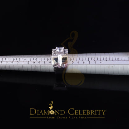 DiamondCelebritees 4.50ct Cubic Zirconia White 925 Silver Men's Adjustable Ring SZ From 9 to 11
