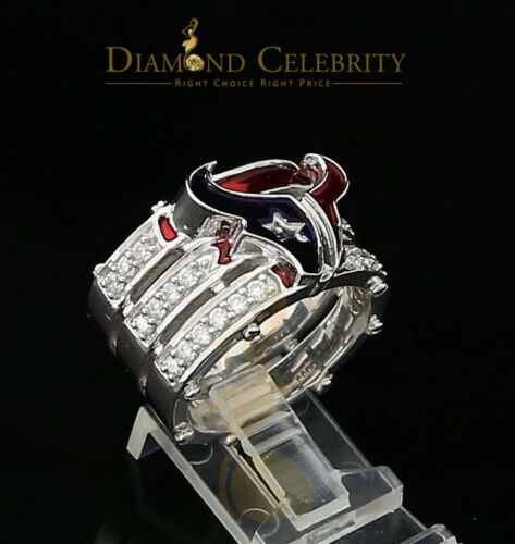 DiamondCelebritees 925 Silver White 1.50ct Cubic Zirconia Texan Wide Band Cocktail Ring Size 10