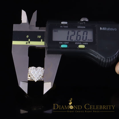 DiamondCelebritees Women's Cinderella Heart Ring Yellow 925 Silver 1.00ct VVS D Moissanite SZ7