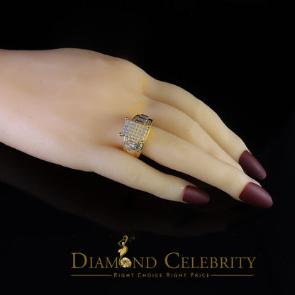 DiamondCelebritees 925 Yellow 2.25ct Cubic Zirconia Silver Cinderella Engagement Woman's Ring SZ 8