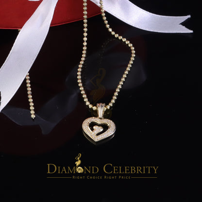 DiamondCelebritees Promising Yellow Sterling Silver Heart Pendant with 2.38 Grams w/ Cubic Zirconia