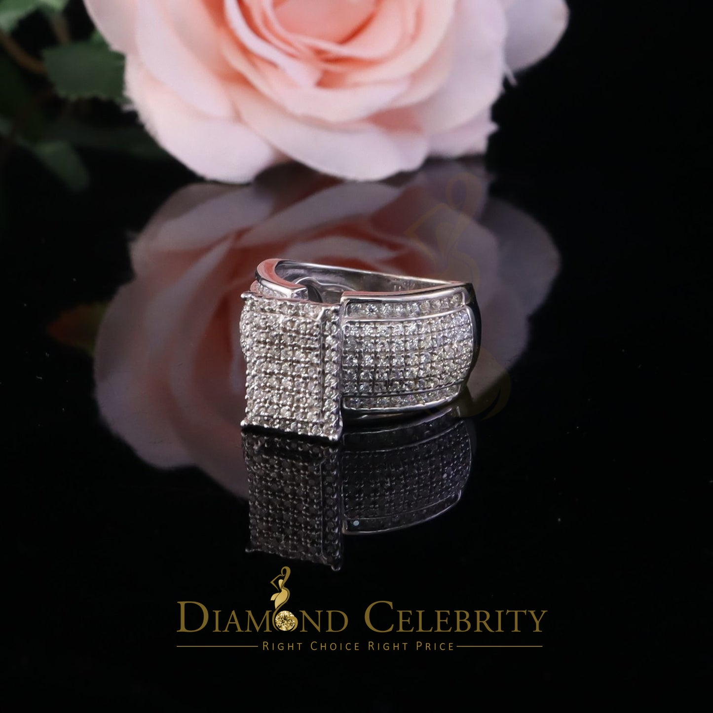 DiamondCelebritees Diamond Celbrity 2.03ct Cubic Zirconia White Silver Womens Square Ring Size 7