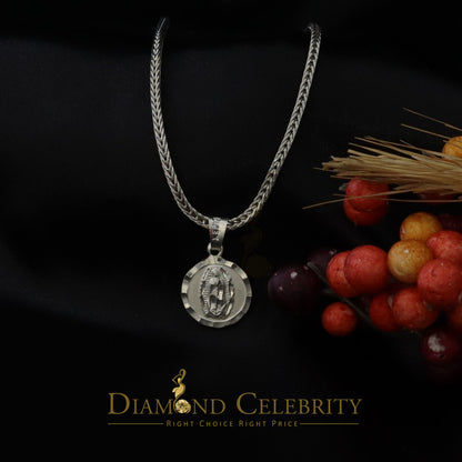 DiamondCelebritees 925 Sterling Silver Double Side Lady Guadalupe Men's/Women's Pendant Religious