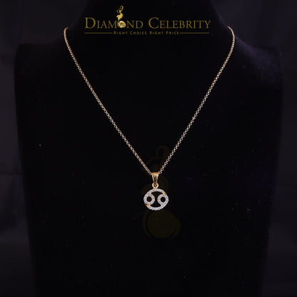 DiamondCelebritees 0.70ct Cubic Zirconia Yellow Silver CANCER JULY Month Pendant Men's & Women's