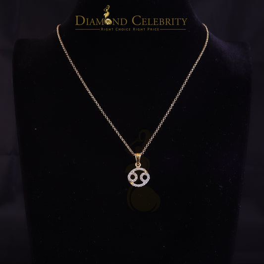 DiamondCelebritees 0.70ct Cubic Zirconia Yellow Silver CANCER JULY Month Pendant Men's & Women's