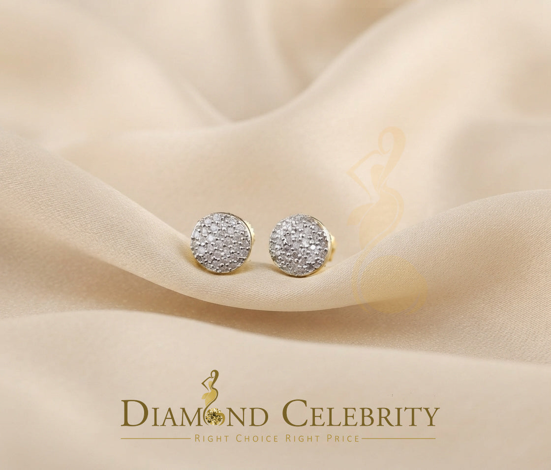 DiamondCelebritees 0.33 ct Diamond 925 Sterling Silver Yellow For Men's / Women's Round Earrings