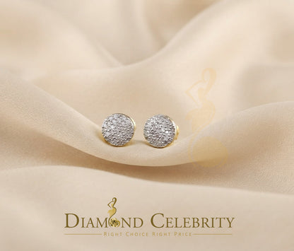 DiamondCelebritees 0.33 ct Diamond 925 Sterling Silver Yellow For Men's / Women's Round Earrings