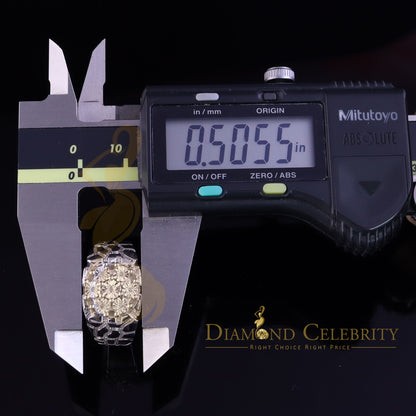 DiamondCelebritees 0.05CT Real Diamond 925 Sterling White Silver Fashion Flower Womens Ring Size 9