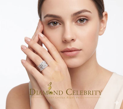 DiamondCelebritees 925 Sterling White Silver Square 5.0ct Cubic Zirconia Bridal Womens Ring Size 8
