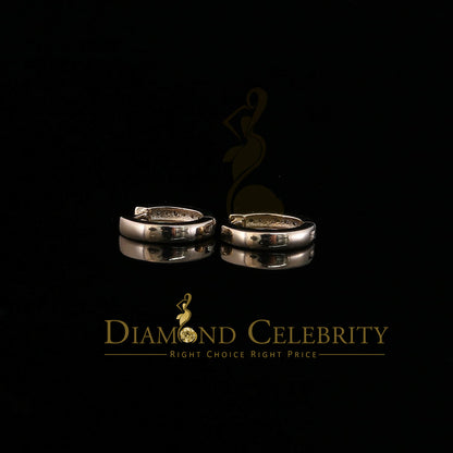 DiamondCelebritees 0.07ct Diamond 925 Sterling Silver Yellow Hoop Stud Earrings For Men's / Women's