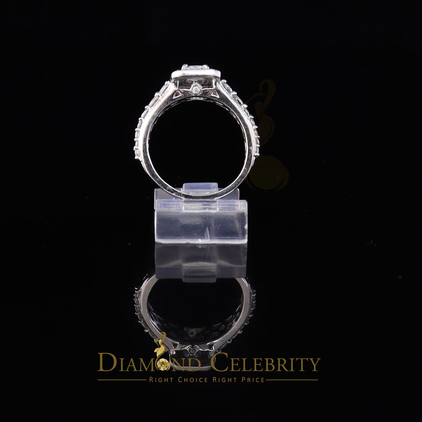 DiamondCelebritees Iced Out White 3.50ct Cubic Zirconia 925 Silver Square Engagement Rings Size 7