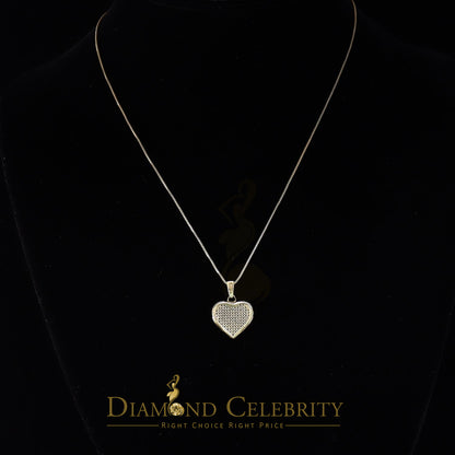 DiamondCelebritees  Real 0.25ct Diamond 925 Sterling Silver HEART Charm Necklace Yellow Pendant