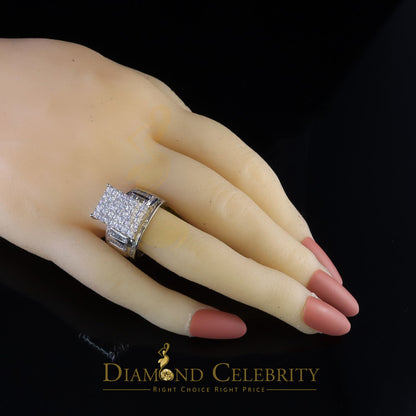 DiamondCelebritees 925 Sterling White Silver Square 4.20ct Cubic Zirconia Womens Ring Size 8