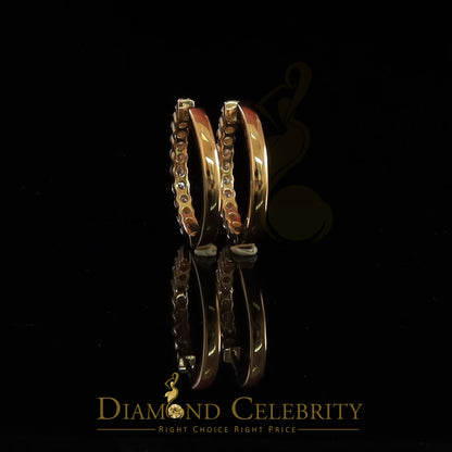 DiamondCelebritees 2.00ct Moissanite Yellow 925 Sterling Silver Women's Hoop Earrings