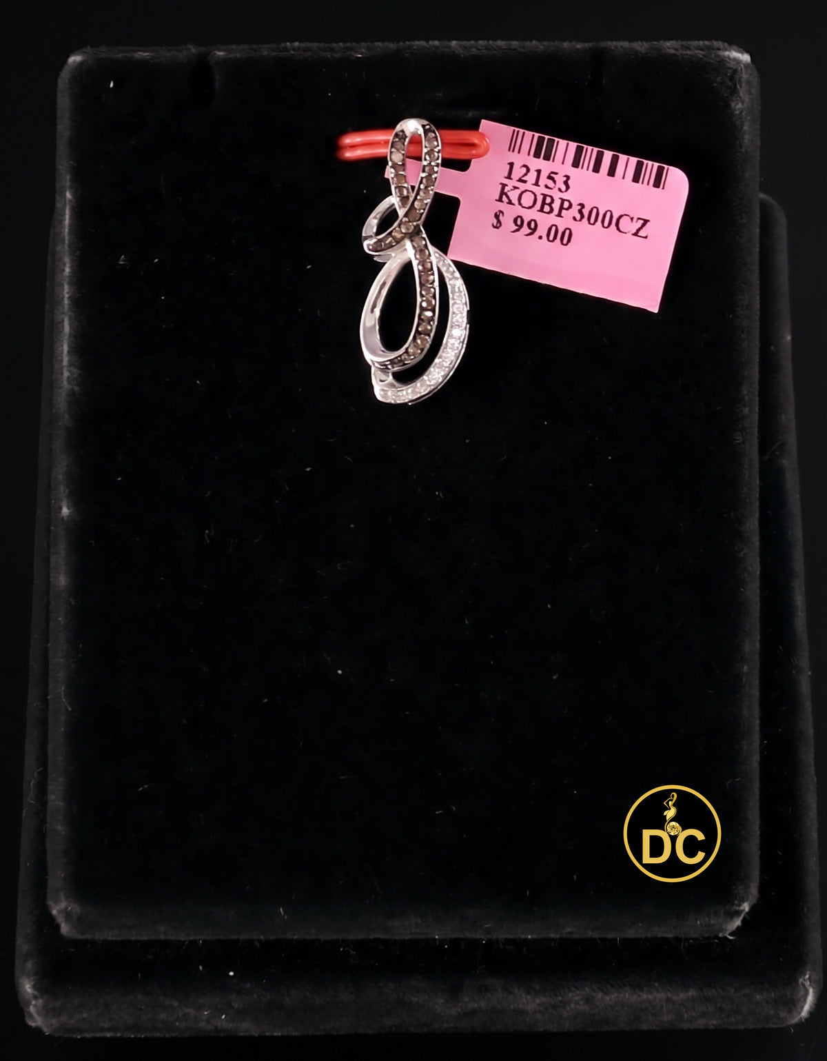 DiamondCelebritees Chocolate Brown 0.27ct CZ Infinity Swirl 1 inch Pendant in 925 Sterling Silver