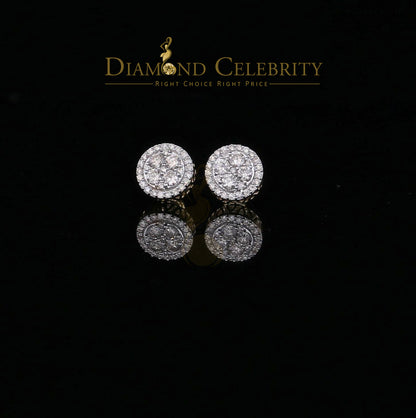 DiamondCelebritees Real Diamond 1.25CT 10K Real Yellow Gold Men's/Women's Stud Round Earring