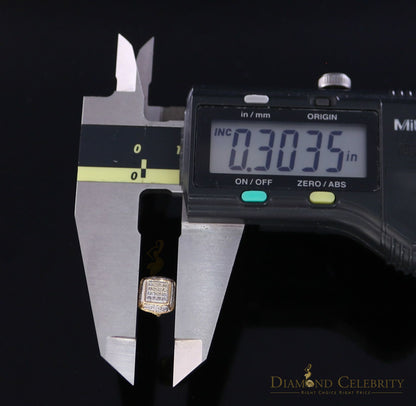 DiamondCelebritees 0.10CT Real Diamonds with 10K Real Yellow Gold Men's/Women's stud Earrings