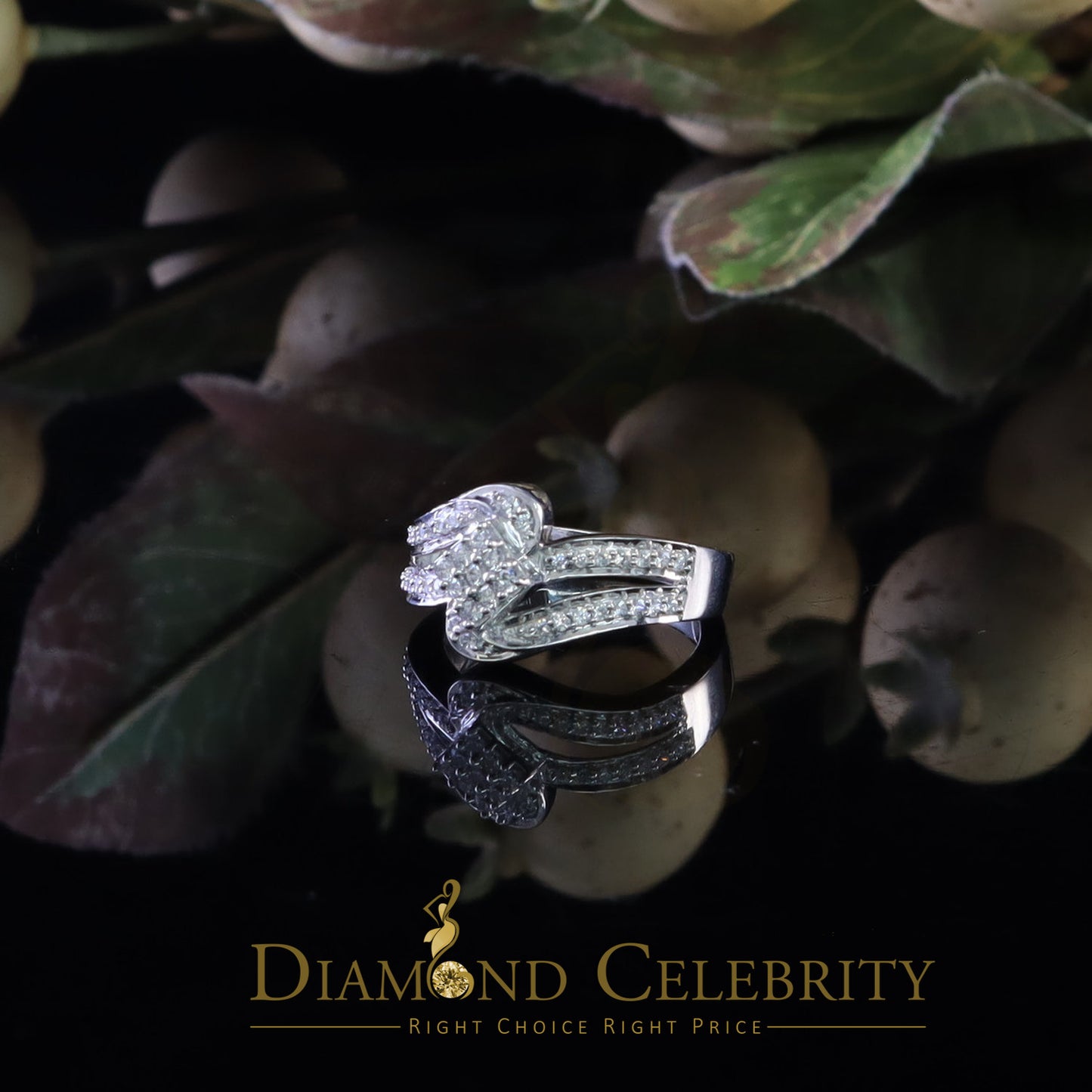 DiamondCelebritees 1.00ct 925 Sterling White Silver 'Z' Round Cubic Zirconia Womens Ring Size 7
