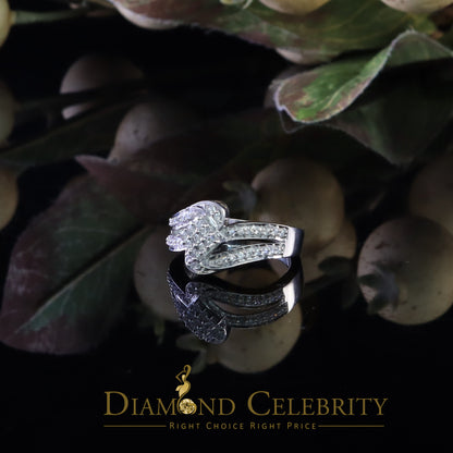 DiamondCelebritees 1.00ct 925 Sterling White Silver 'Z' Round Cubic Zirconia Womens Ring Size 7