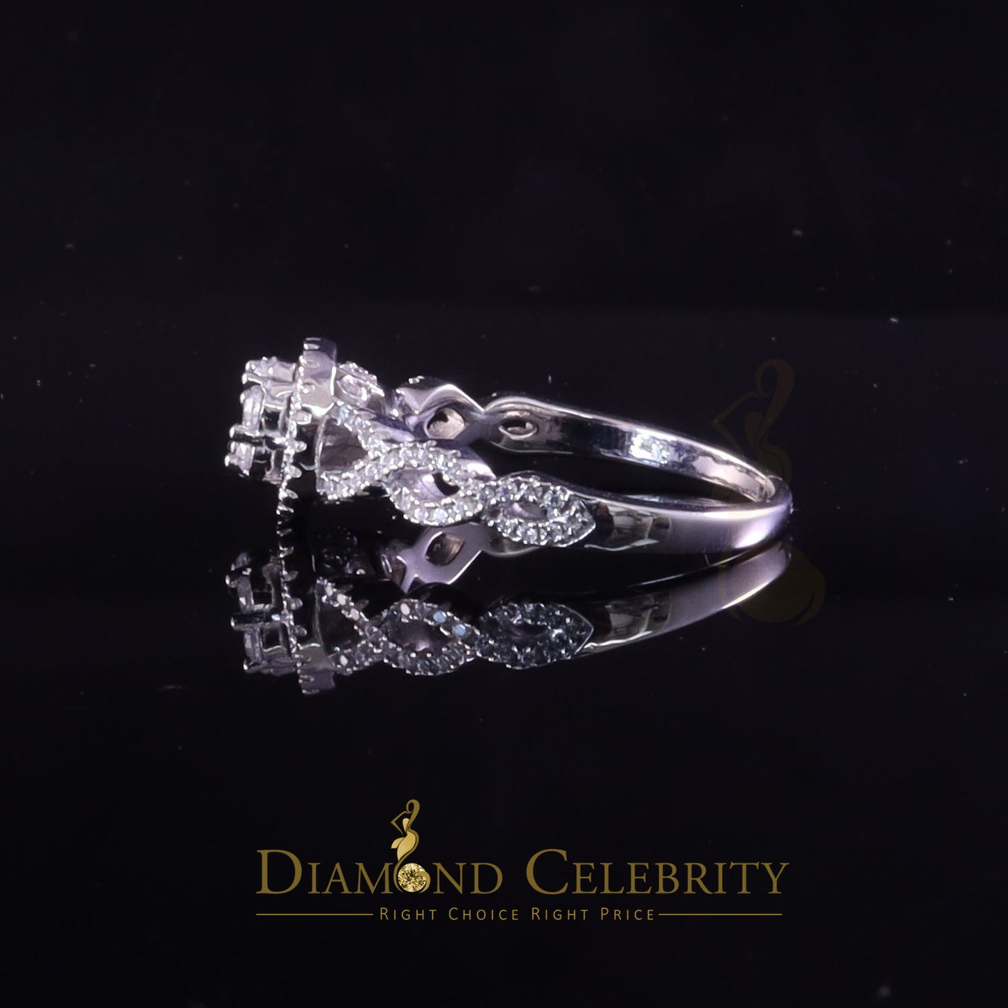 DiamondCelebritees 1.50ct Cubic Zirconia White 925 Sterling Silver Women's Engagement Rings Size 7