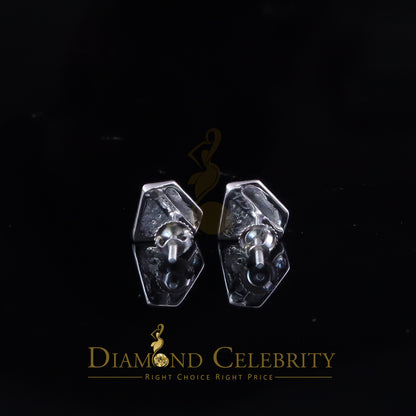 DiamondCelebritees 0.10 ct Silver Diamond White For Mens & Womens Hip Hop Stud Earring 925 Sterling