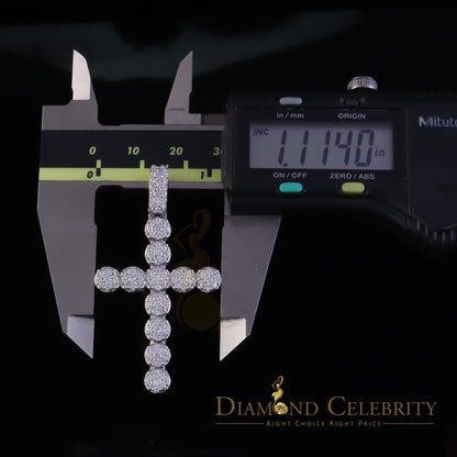 Diamondcelebritees  New 2CT VVS D Moissanite White Silver Charm flower Cross 2" Pendant Men & Women