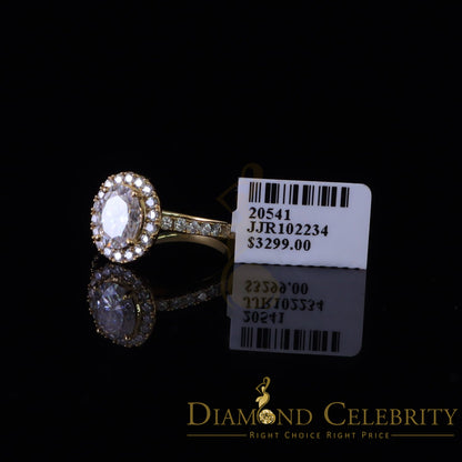 King Of Blings  10K Yellow Gold 3.00CT 'VVS' 'FL' D clr Oval Cut Moissonite Womens Ring S/7