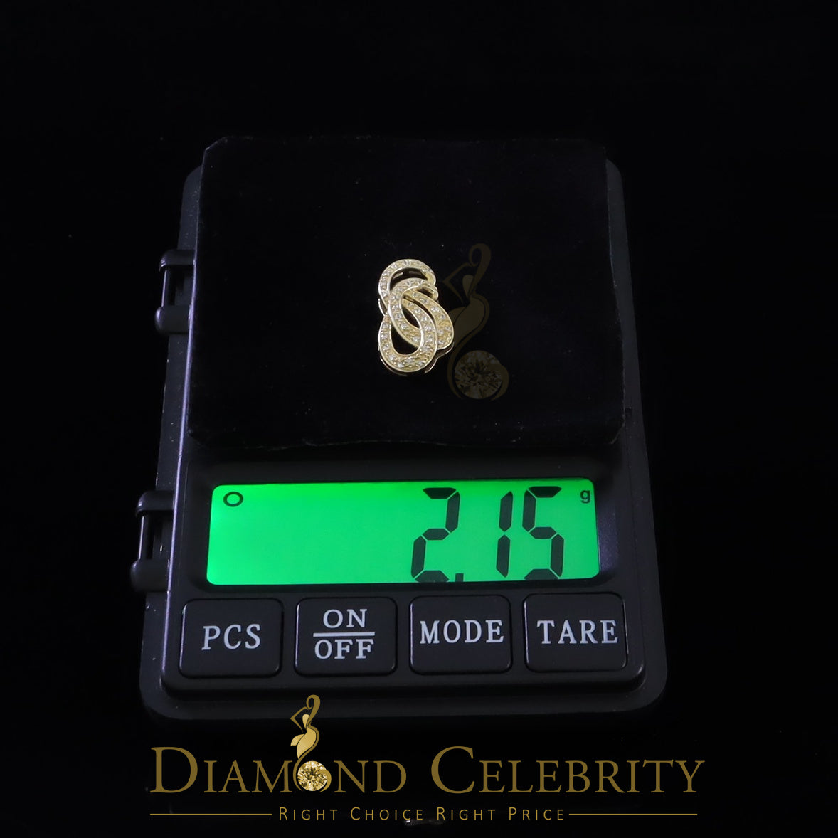 DiamondCelebritees Promising Yellow Sterling Silver Charm FASHION Pendant 0.28ct Cubic Zirconia