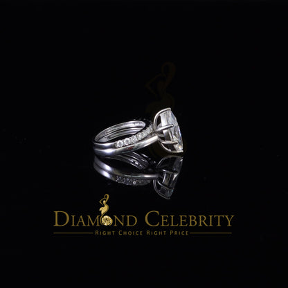 DiamondCelebritees 925 Silver Mens/ Women Bridal Ring Marquise Shape Size 8 White 5.00ct Moissanite