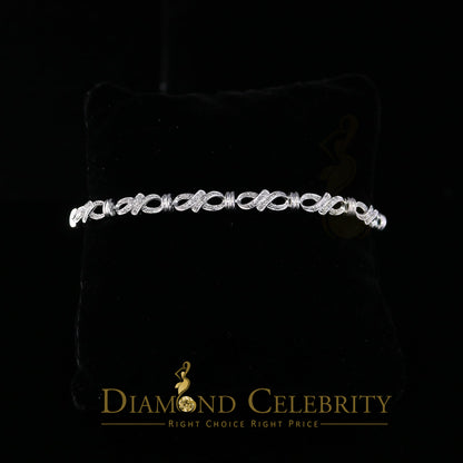 Diamondcelebritees 925 Sterling Silver White Bracelete Size 7 Inch with 0.22CT Genuine Diamonds