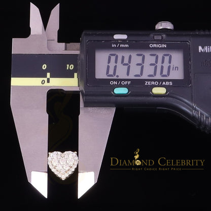 DiamondCelebritees Men's/Womens 925 Silver Yellow 1.25ct VVS 'D' Moissanite 3D Heart Stud Earrings