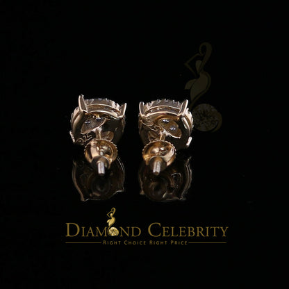 DiamondCelebritees 925 Sterling Silver 0.35 ct Diamond for Women's/Men's Yellow Stud Round Earrings