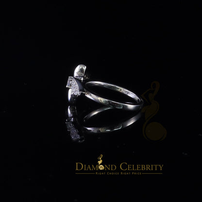 DiamondCelebritees 925 Sterling White Silver 0.75ct Cubic Zirconia Butterfly Womens Ring Size 6