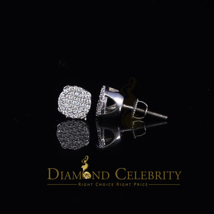 DiamondCelebritees  Aretes Para Hombre 925 White Silver 0.74ct Cubic Zirconia Round Women's Earrings