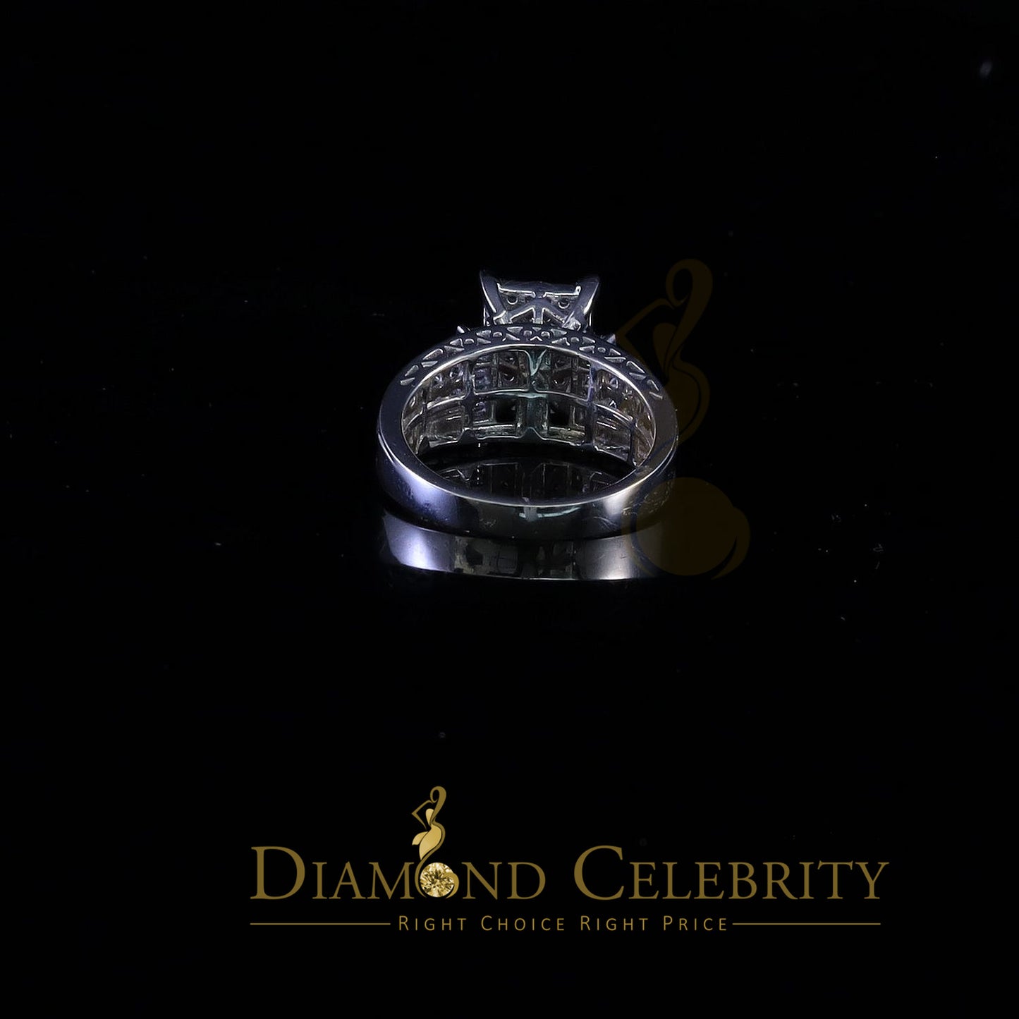DiamondCelebritees 925 White 2.08ct Cubic Zirconia Silver Cinderella Engagement Women's Ring Size 8
