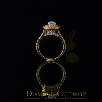 King Of Blings  10K Yellow Gold 2.00CT 'VVS' 'FL' D clr Pear Cut Moissonite Womens Ring Size 7