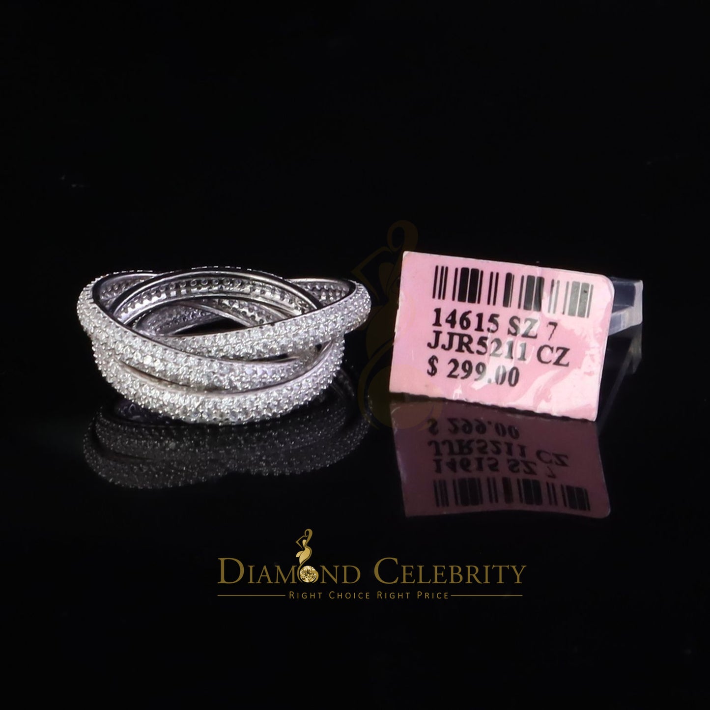 DiamondCelebritees 925 Sterling White Silver 3.10ct Cubic Zirconia 3 Piece Women's Ring Size 06