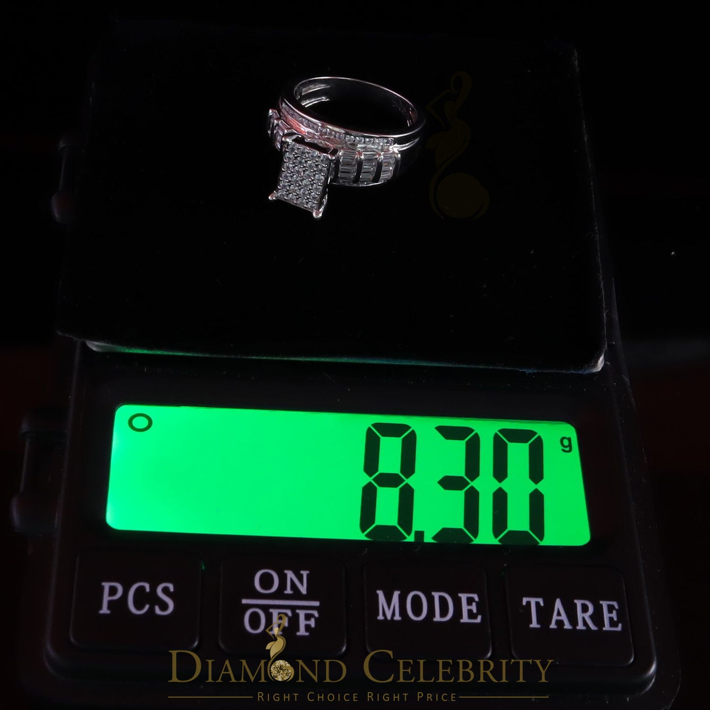 DiamondCelebritees 925 White Silver 1.31ct Cubic Zirconia Cinderella Engagement Womens Rings Size 8